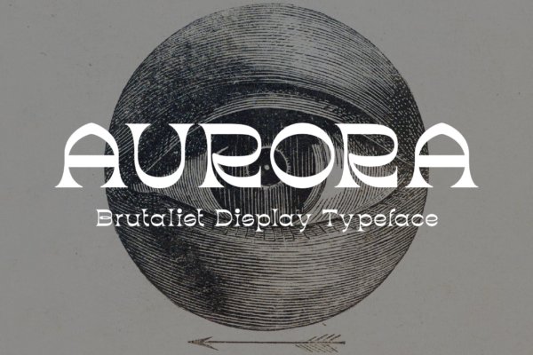 潮流复古酸性逆反差标题徽标Logo设计衬线英文字体素材 Aurora Font