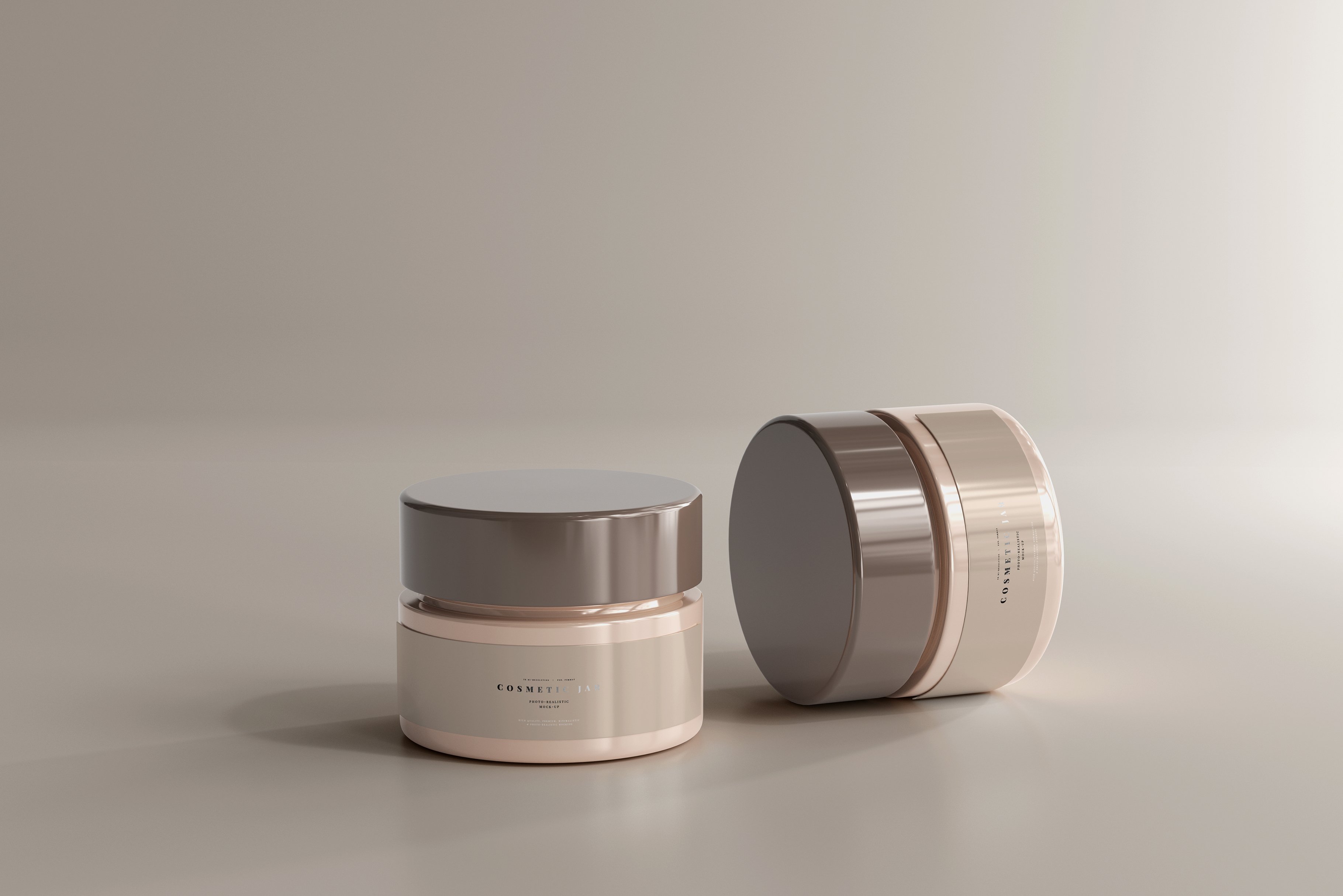 13款塑料化妆品罐包装纸盒设计PS贴图样机模板 Cosmetic Jar Mockup插图11