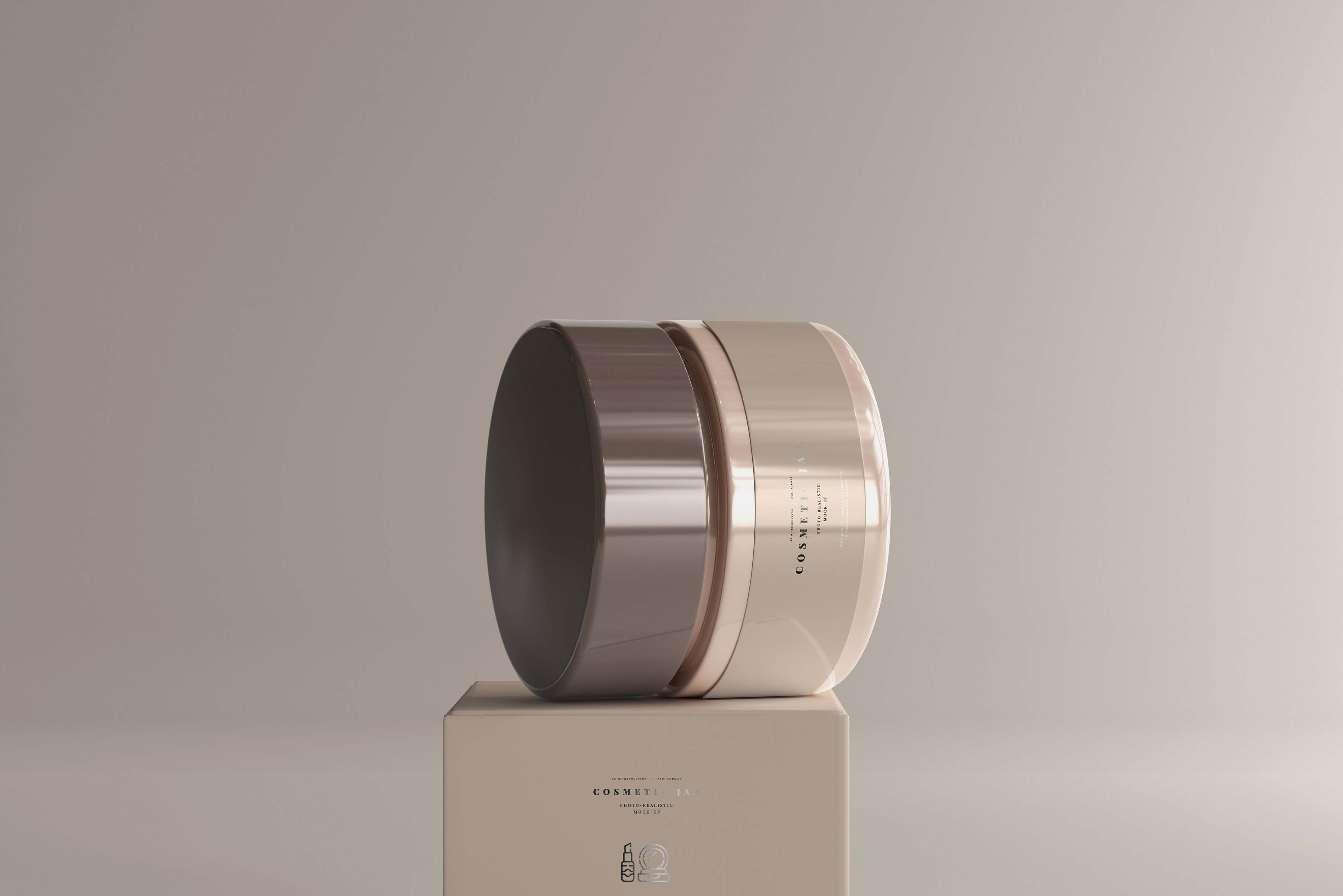 13款塑料化妆品罐包装纸盒设计PS贴图样机模板 Cosmetic Jar Mockup插图5