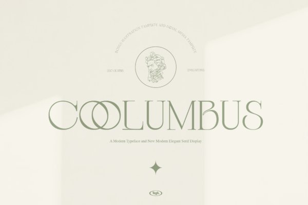 优雅复古杂志海报标题徽标Logo设计衬线英文字体素材 Coolumbus Modern Serif Font
