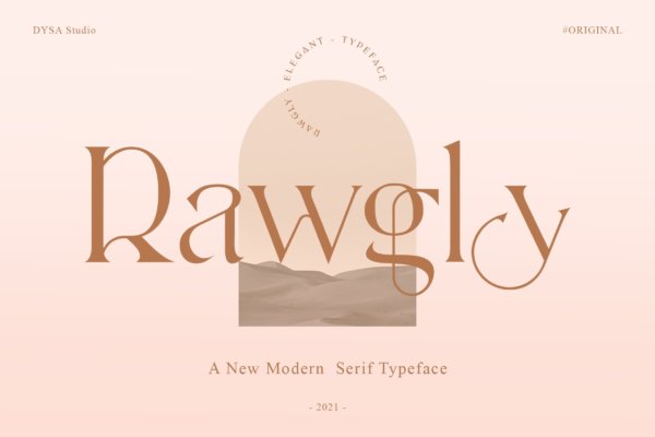 现代优雅海报标题杂志徽标Logo设计衬线英文字体素材 Rawgly – A New Modern Serif Typeface