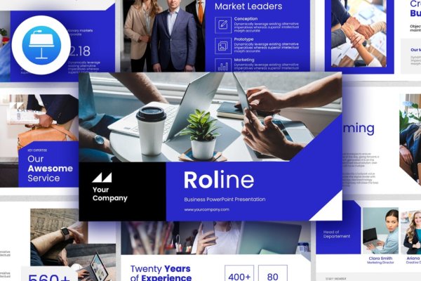 现代简约企业营销演示文稿设计PPT+Keynote模板素材 Roline PowerPoint Business Presentation