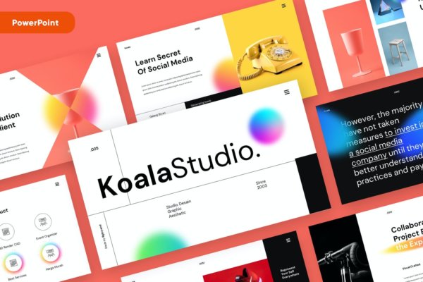 现代简约商务策划提报演示文稿设计PPT+Keynote模板素材 KOALA – Creative Powerpoint Presentation Template