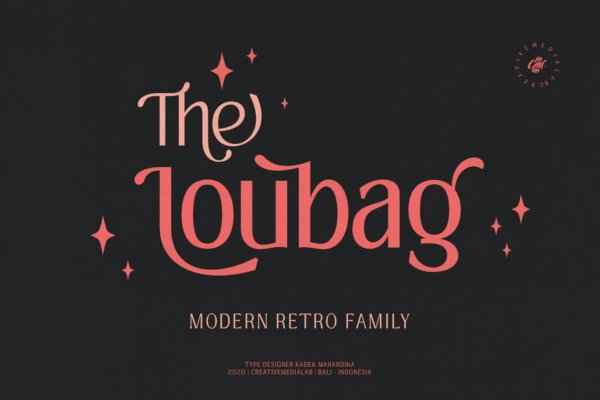 现代时尚复古杂志海报标题徽标Logo无衬线英文字体素材 Loubag – Modern Retro Family