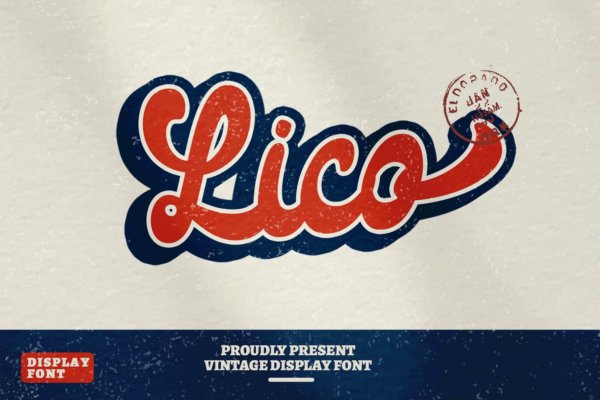复古有趣海报标题徽标Logo手写英文字体素材 Lico – Vintage Retro Display Font