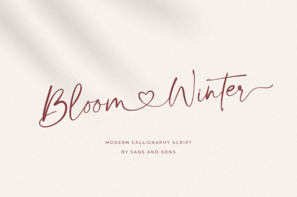 现代优雅品牌徽标Logo标题设计手写英文字体素材 Bloom Winter Font