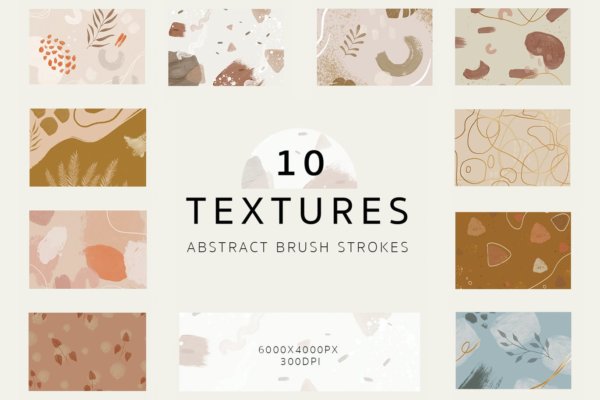 10款高清丙烯酸艺术绘画画笔纹理海报设计背景图片素材 10 Abstract Pastel Neutro Textures
