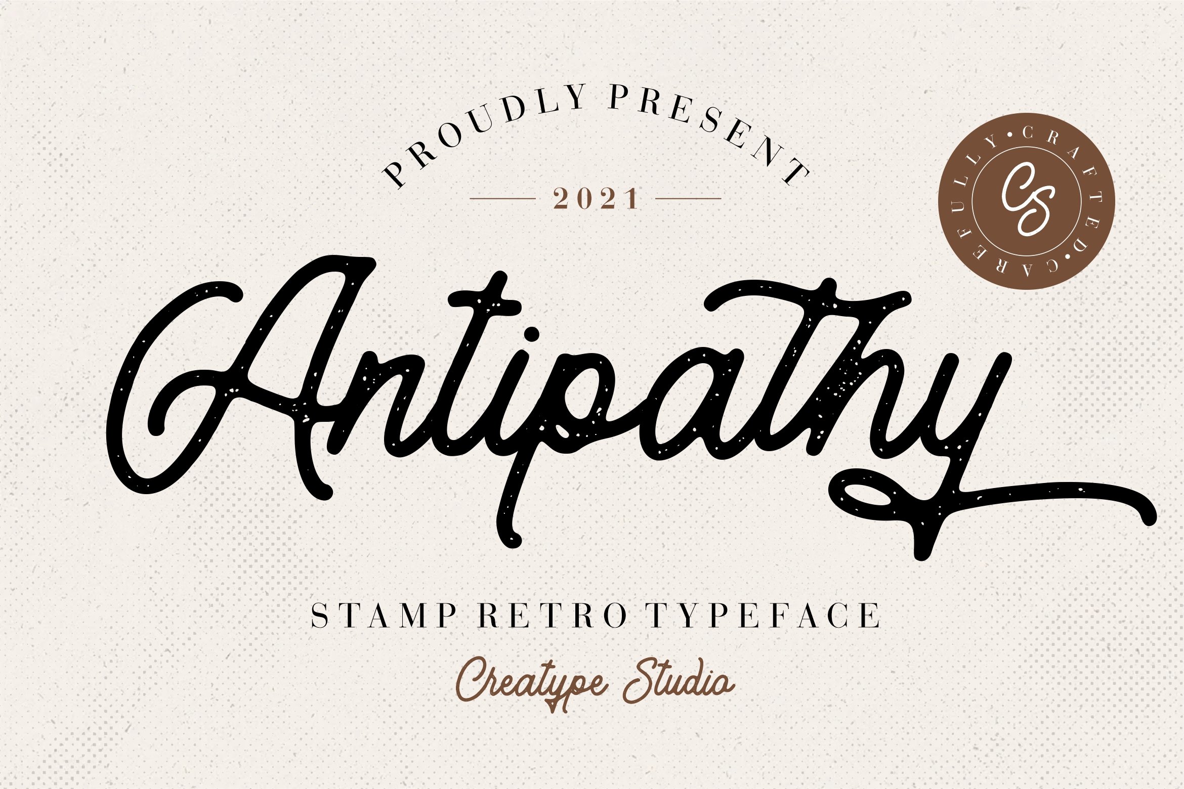 时尚复古标题徽标logo设计手写英文字体素材 antipathy font