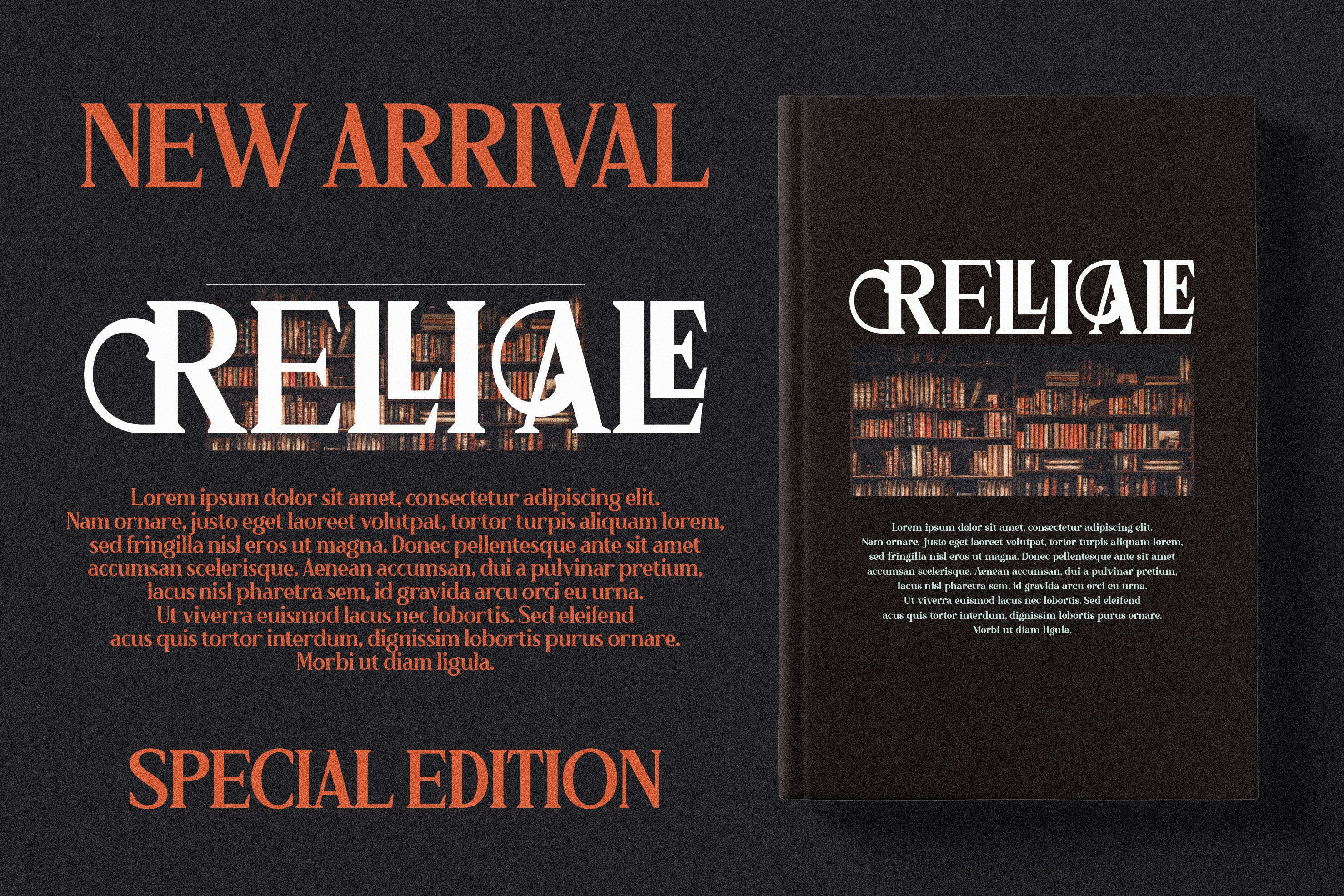 时尚奢华海报杂志标题徽标logo设计衬线英文字体素材 relliale font