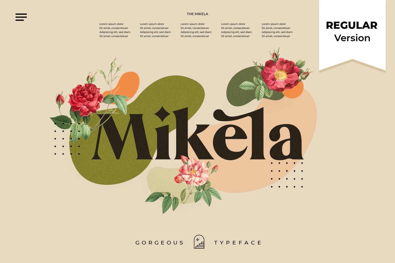 現代奢華品牌logo雜誌海報標題設計襯線英文字體下載 mikela regular