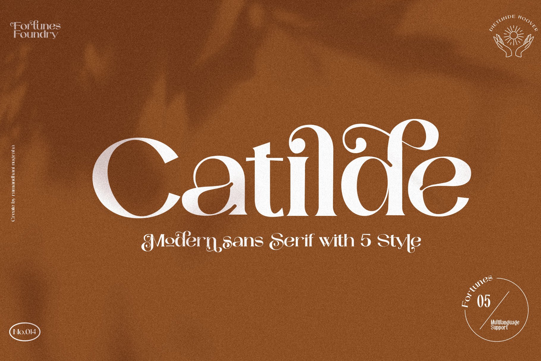 时尚现代杂志海报标题品牌徽标logo设计衬线英文字体素材catilde