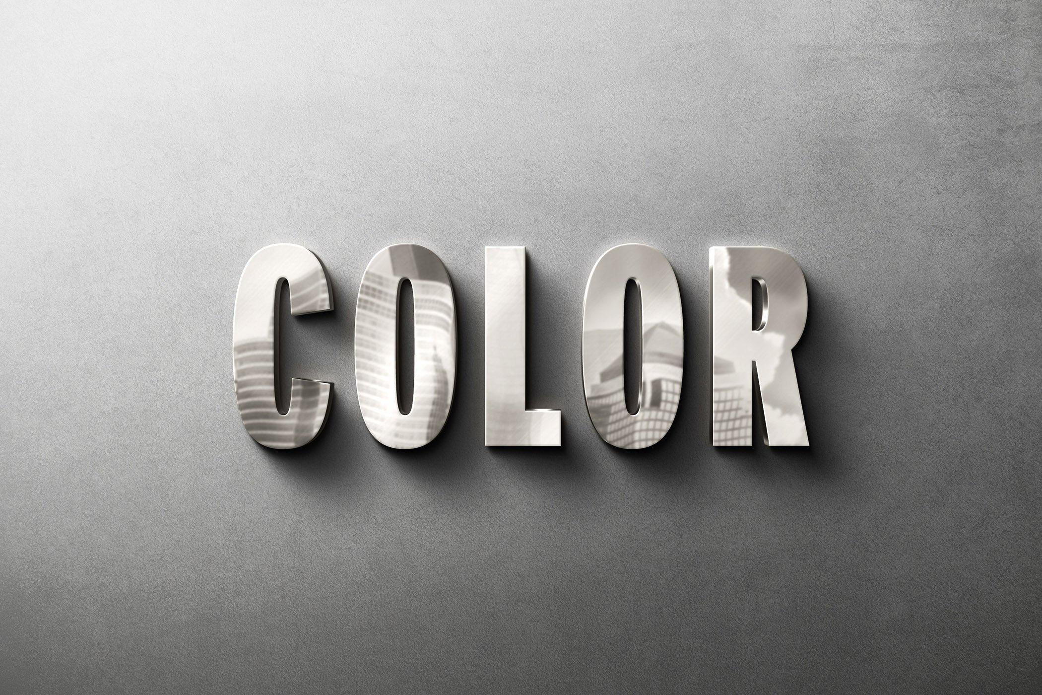 逼真反射金属效果标志logo样机模板素材reflectingmetalliclogomockup