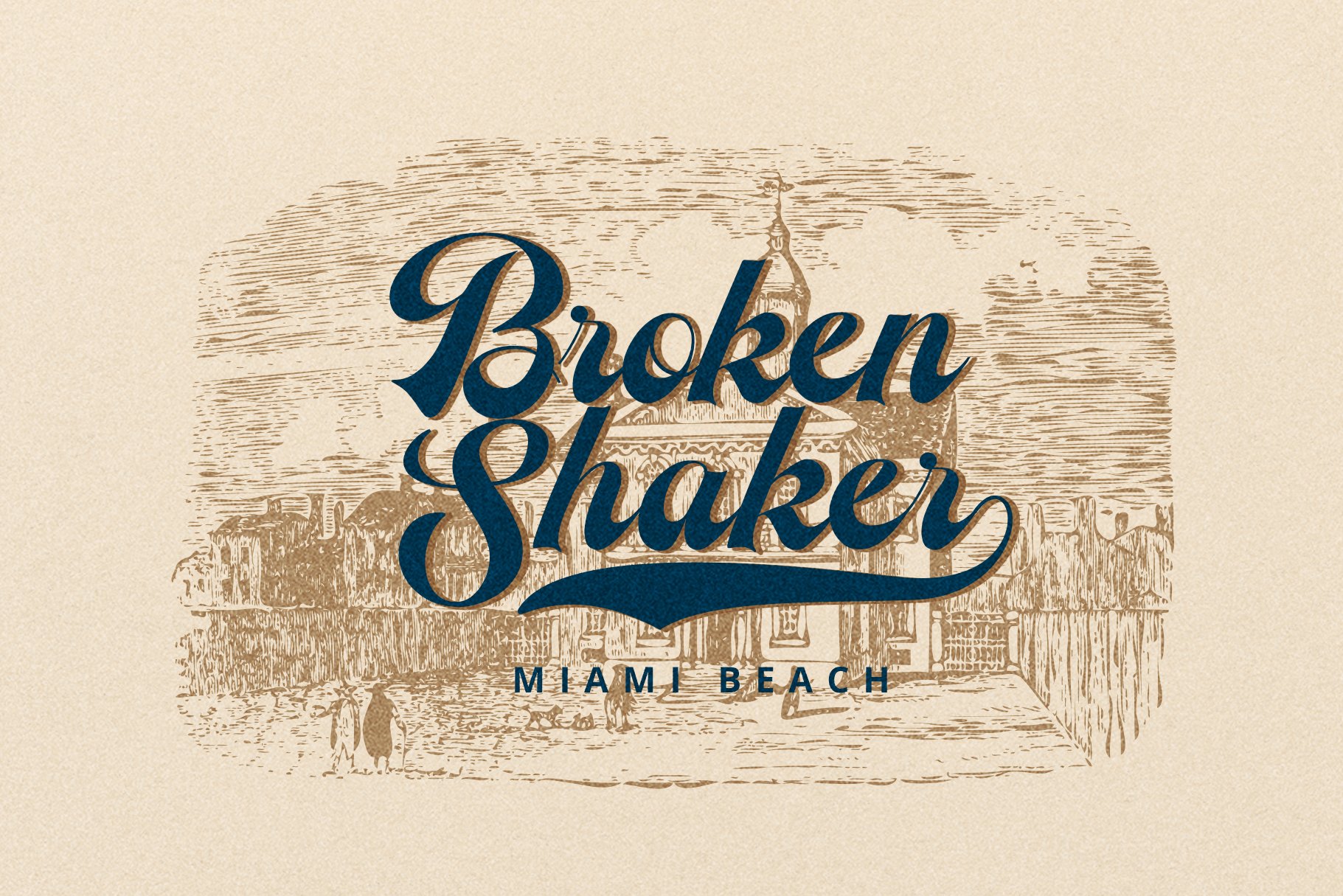 时尚复古海报标题徽标logo手写英文字体设计素材theherera