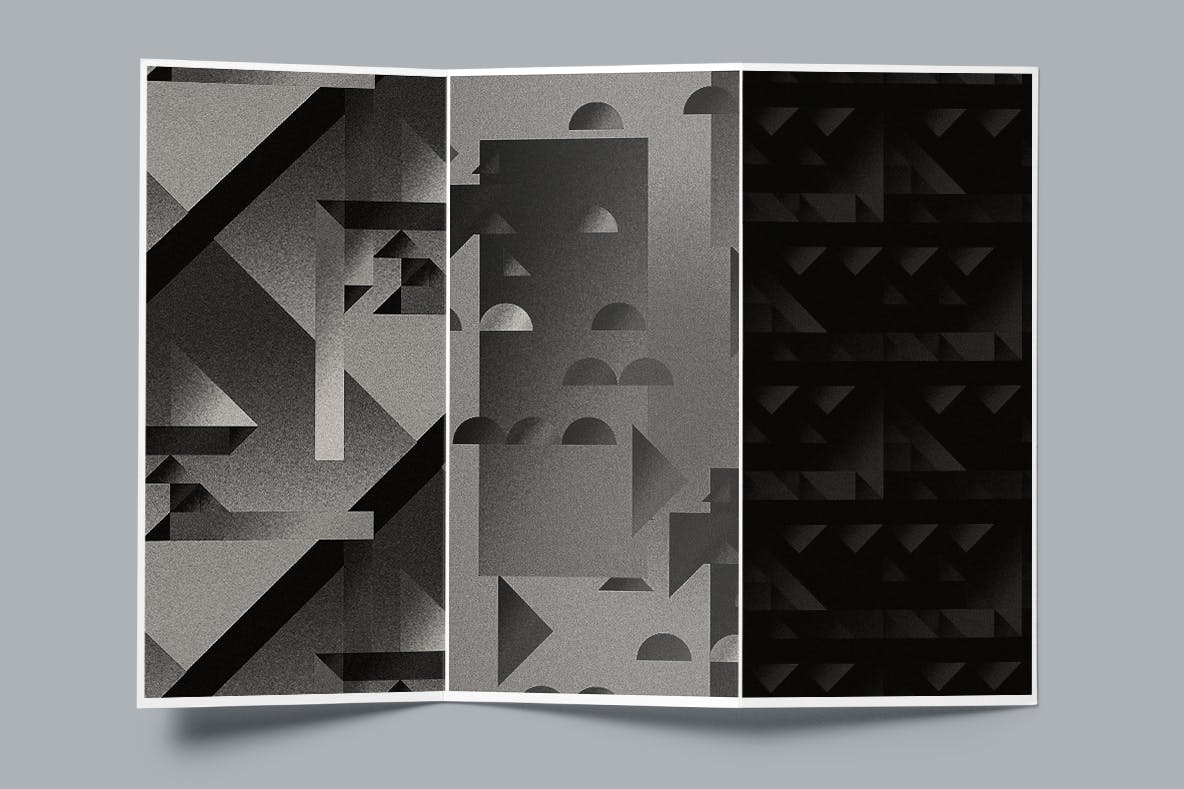 现代暗黑噪点颗粒渐变几何图形无缝隙背景图设计素材 Cubic Dark Patterns插图2