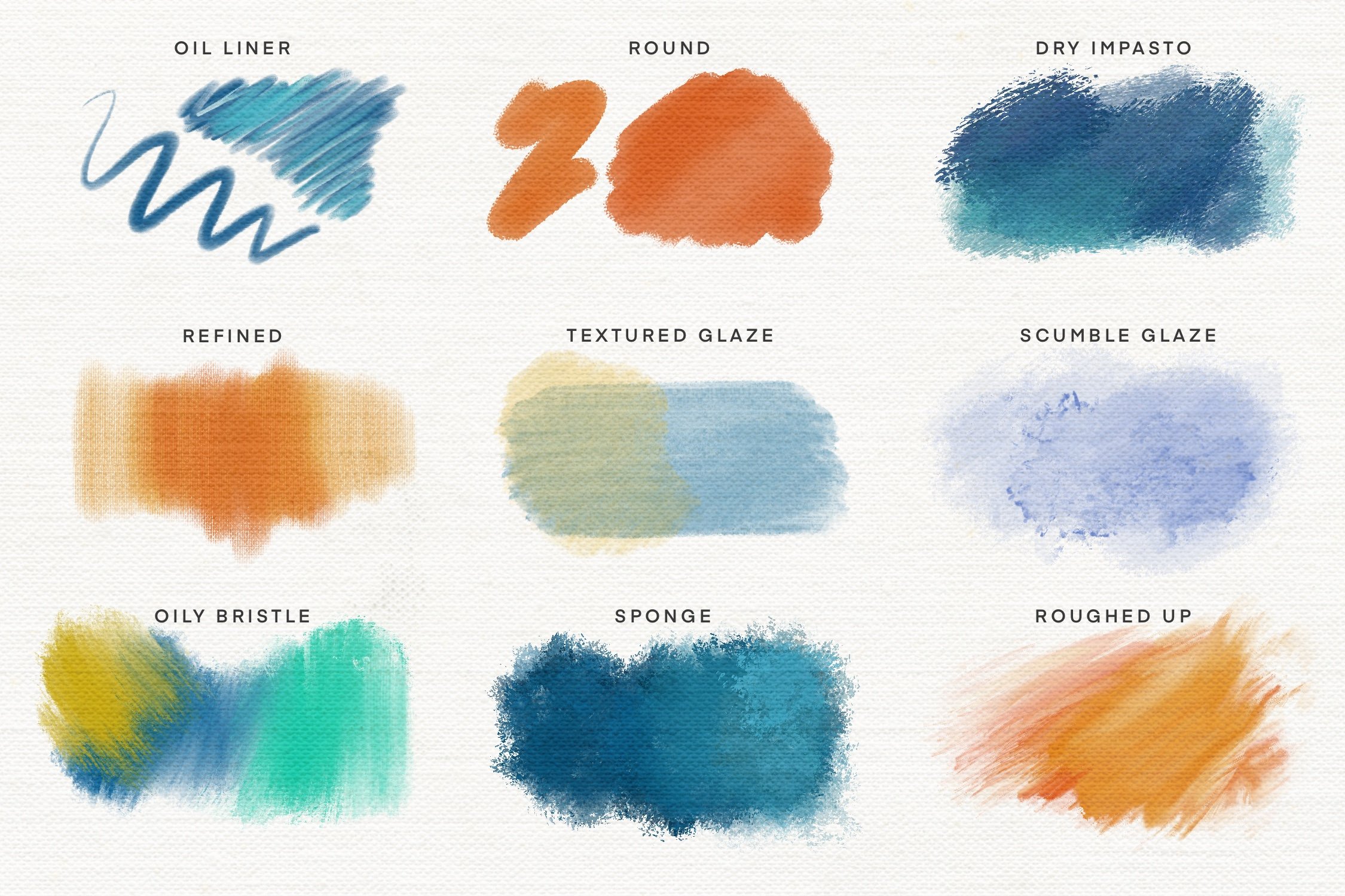 逼真油画艺术绘画效果ipadprocreate笔刷素材procreateartistoil