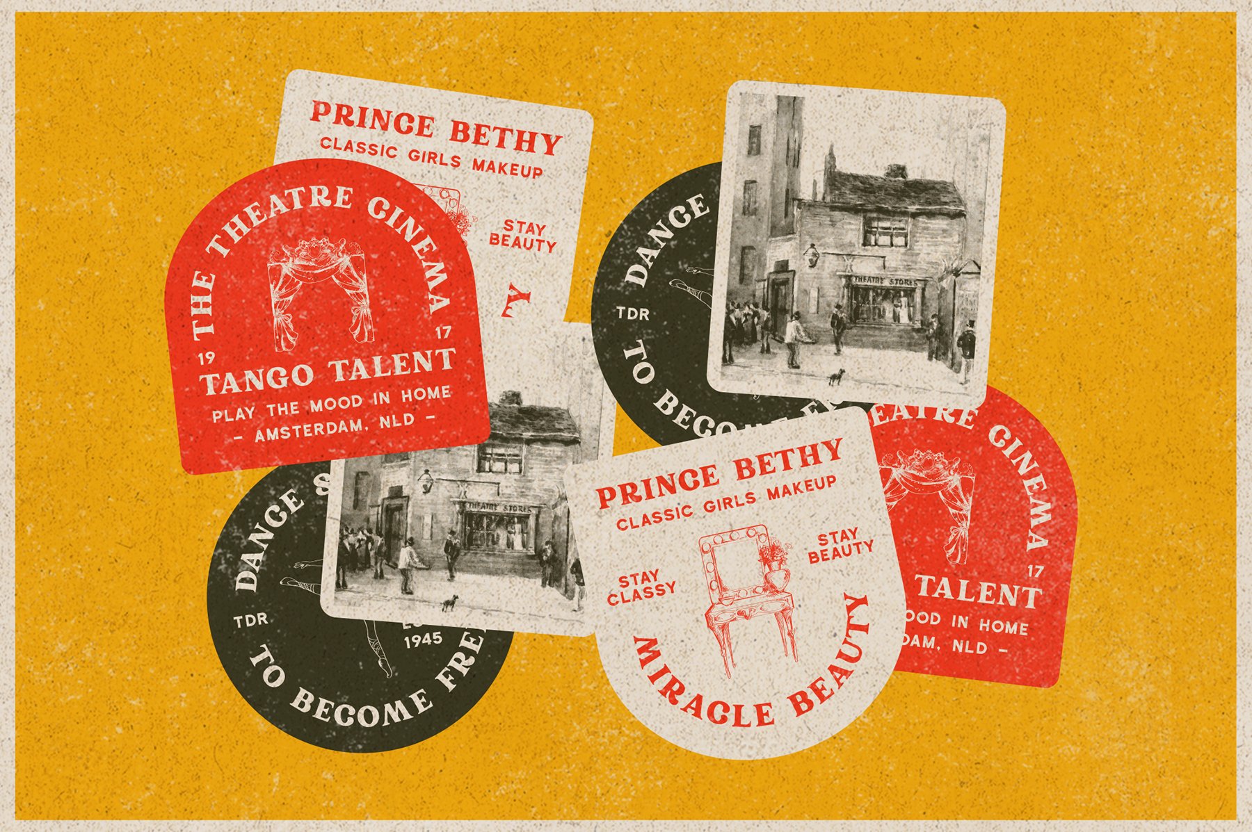 精美复古海报标题徽标logo设计衬线英文字体素材rundeck–vintage