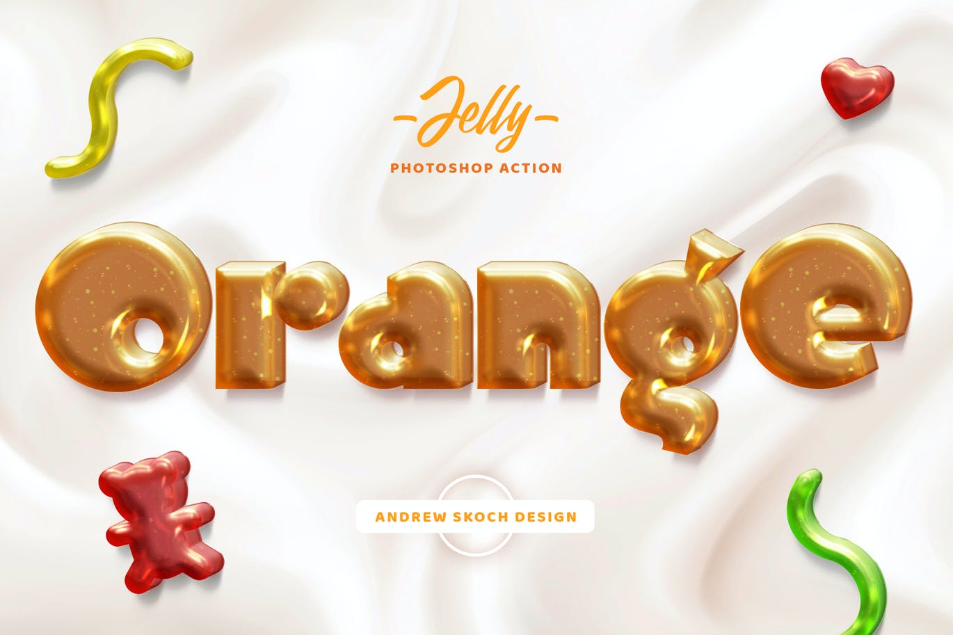 逼真多彩果冻效果标题logo设计ps动作模板 jelly photosop action