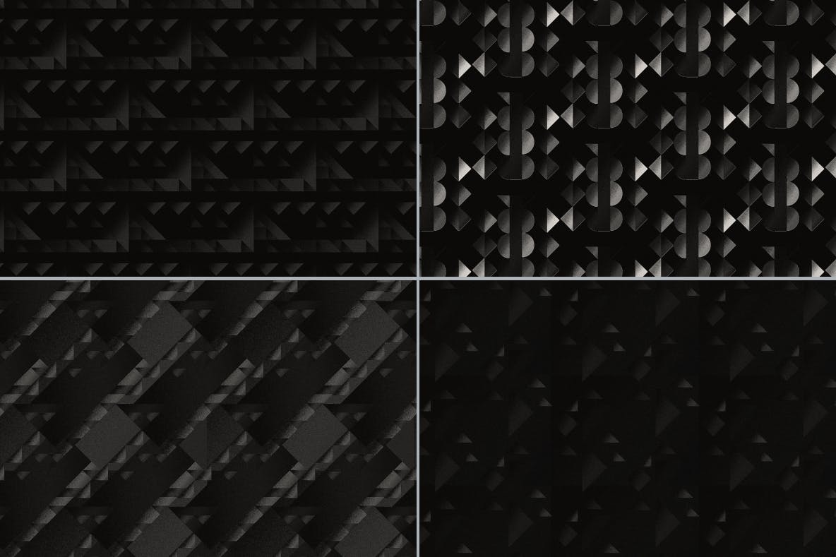 现代暗黑噪点颗粒渐变几何图形无缝隙背景图设计素材 Cubic Dark Patterns插图4