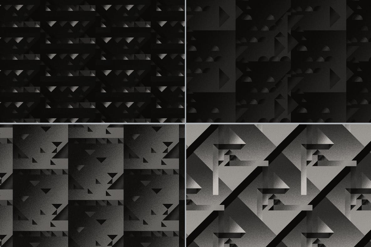 现代暗黑噪点颗粒渐变几何图形无缝隙背景图设计素材 Cubic Dark Patterns插图5