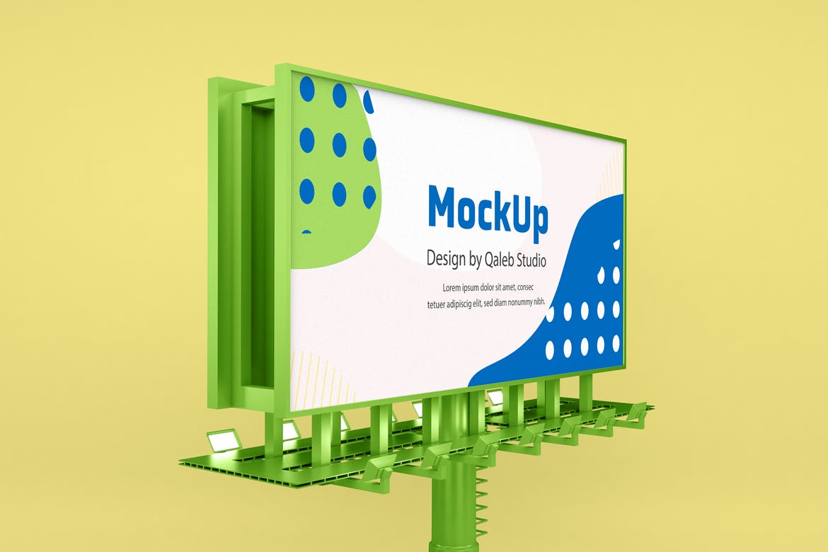 5款多角度路牌高速广告牌设计PS智能贴图样机模板 Billboard Mockup插图5