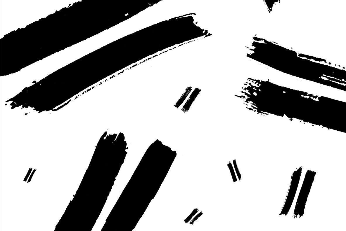 20个简约水墨毛笔笔触纹理无缝隙图案EPS矢量设计素材 Black Ink Drawn Patterns插图6