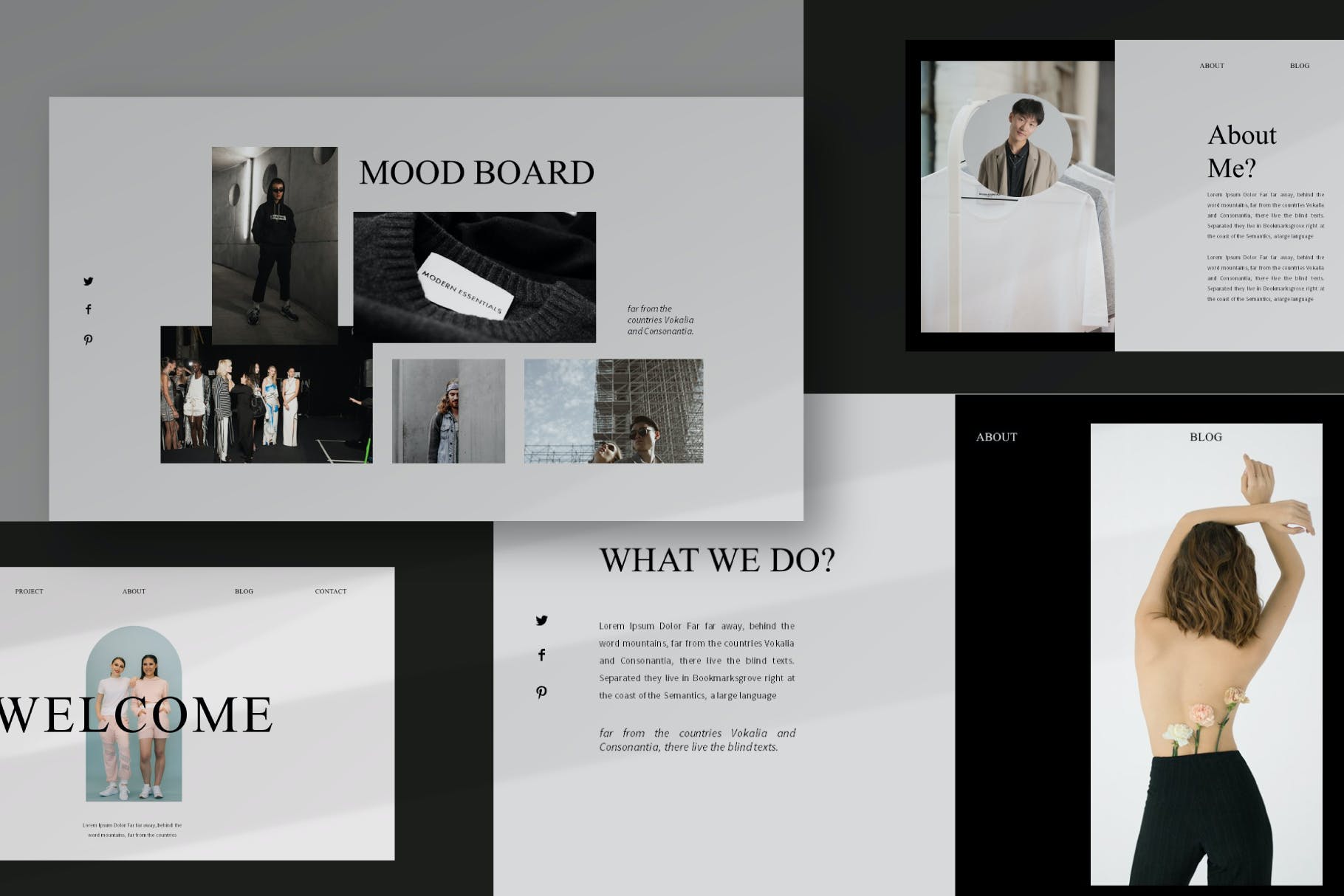 现代简约品牌服装提案简报设计模版 NARI Minimal Bundle Presentation Template插图7