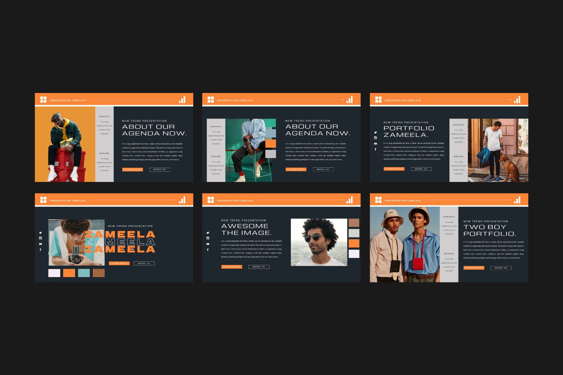潮流品牌服装摄影作品集演示文稿设计模板 ZAMEELA Powerpoint Template插图7