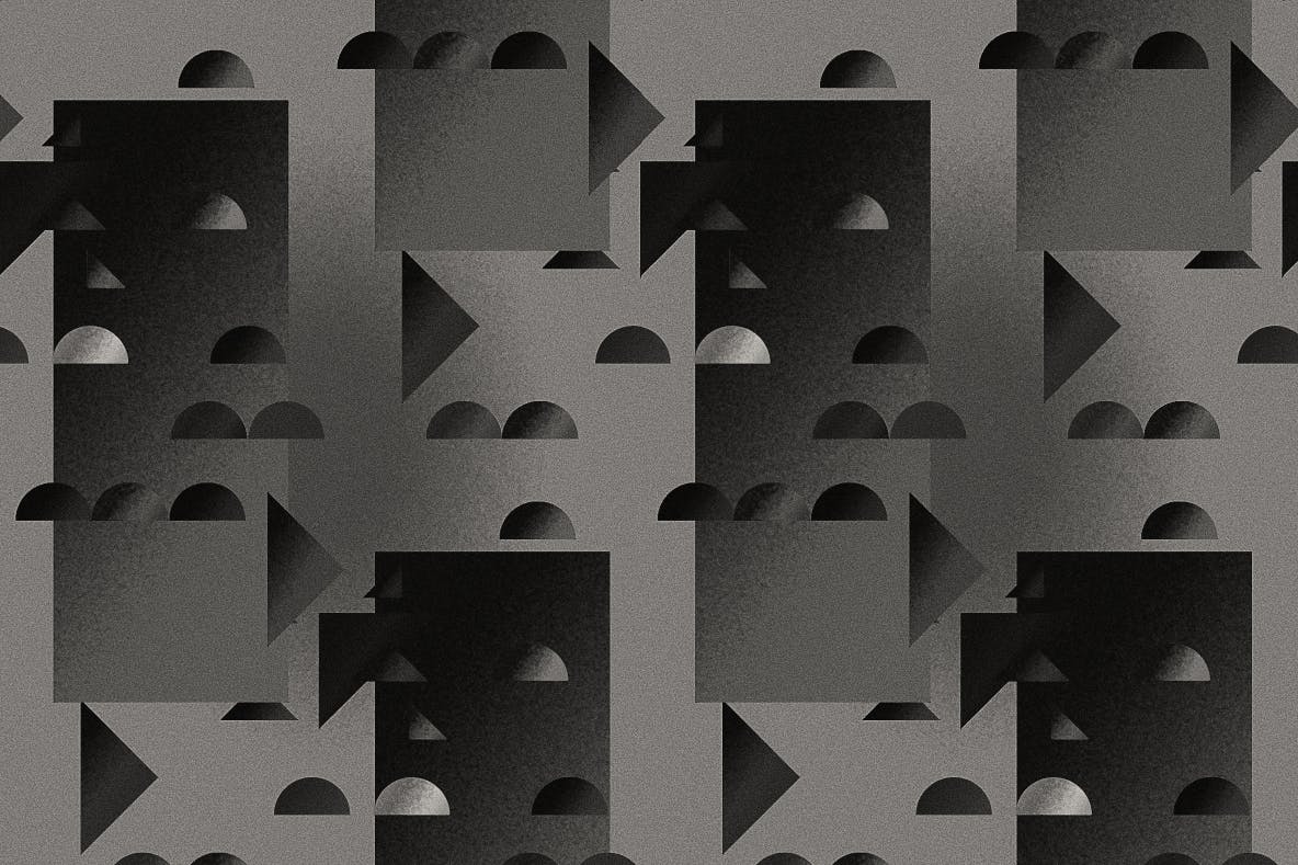现代暗黑噪点颗粒渐变几何图形无缝隙背景图设计素材 Cubic Dark Patterns插图7