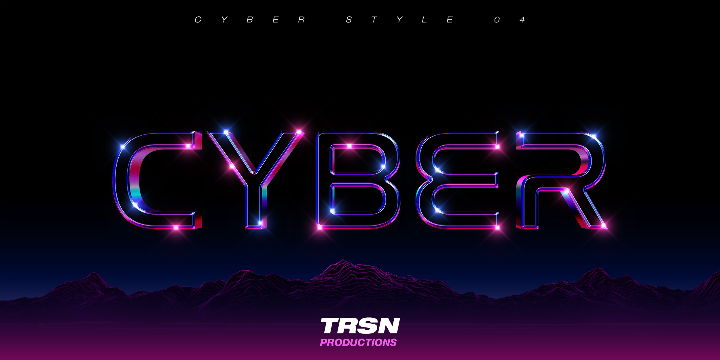 8款科幻未来赛博朋克金属立体特效字ps样机模板素材 cyber 3d text