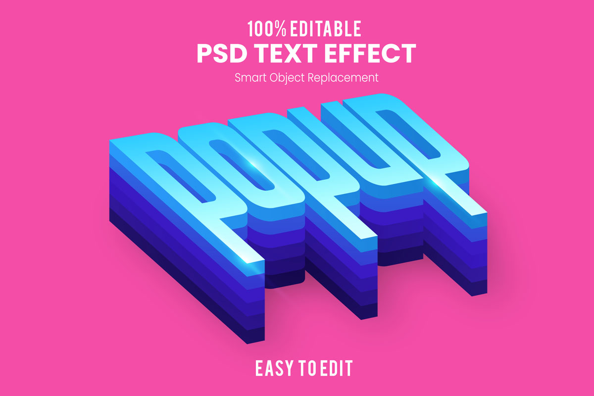 80款炫彩3D立体海报标题Logo特效字体设计PS样机素材 30 Text Effect Bundle插图57