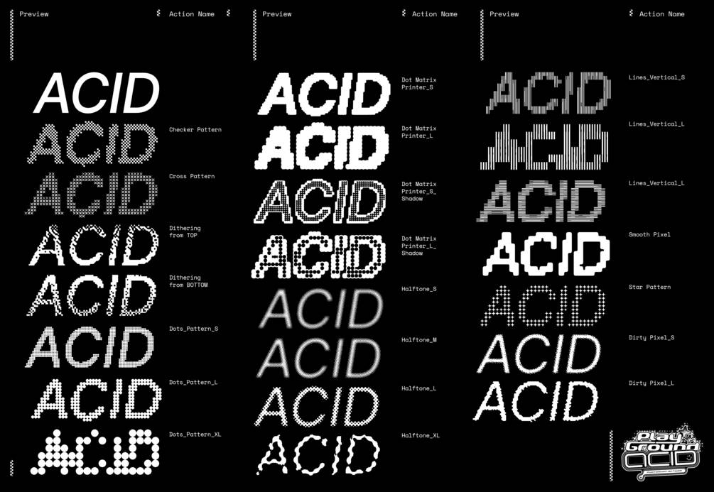 潮流复古酸性嘻哈文字图形特效PS样机动作设计素材 Playground ACID Aciton插图1