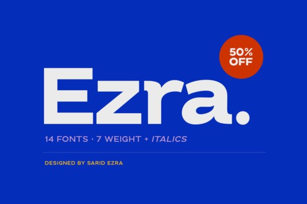 现代时尚杂志标题徽标Logo无衬线英文字体设计素材 Ezra – Modern Sans