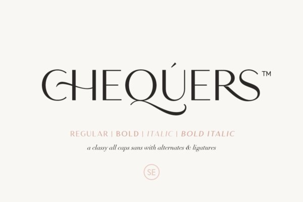 优雅轻奢时尚Logo杂志海报标题无衬线英文字体素材 Chequers – Modern Sans Serif