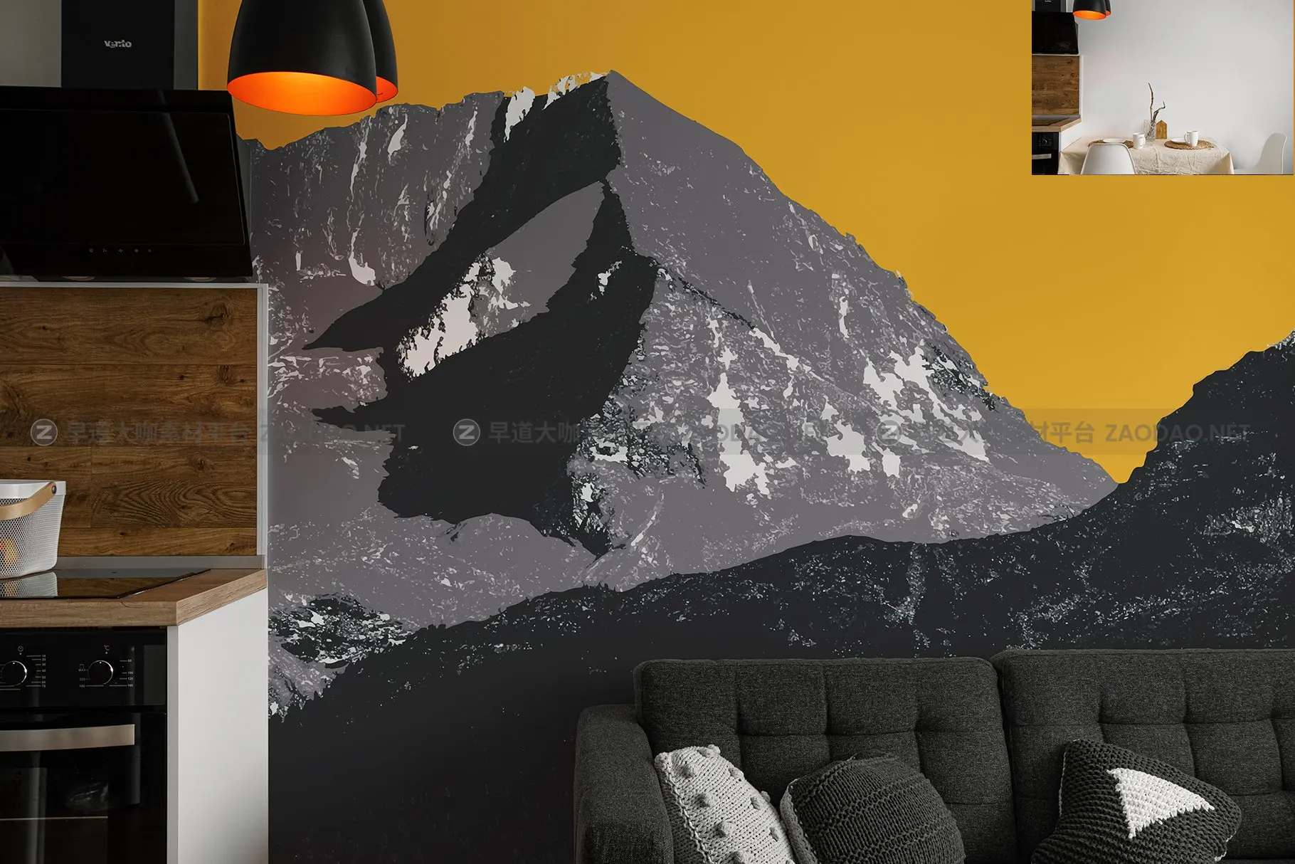 18个简约室内艺术品相片展示相框样机PSD模板合集 Wallpaper Mockup Set插图3