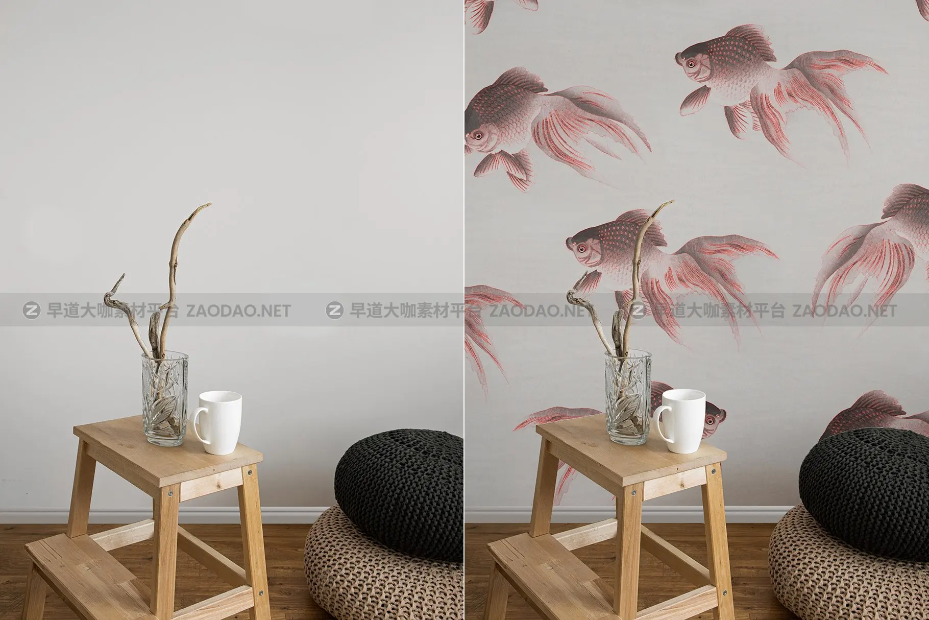 18个简约室内艺术品相片展示相框样机PSD模板合集 Wallpaper Mockup Set插图5
