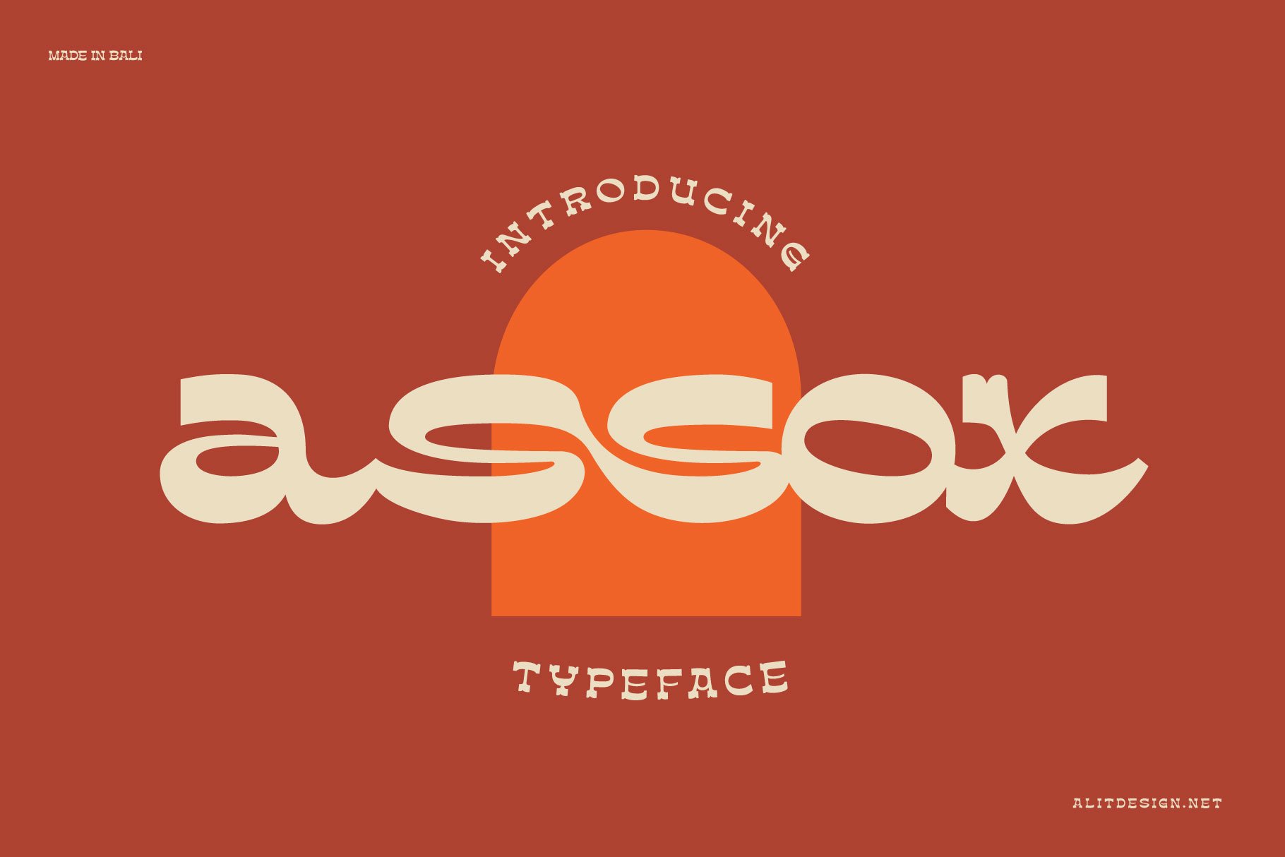 潮流复古酸性逆反差海报标题logo设计衬线英文字体素材 assox type