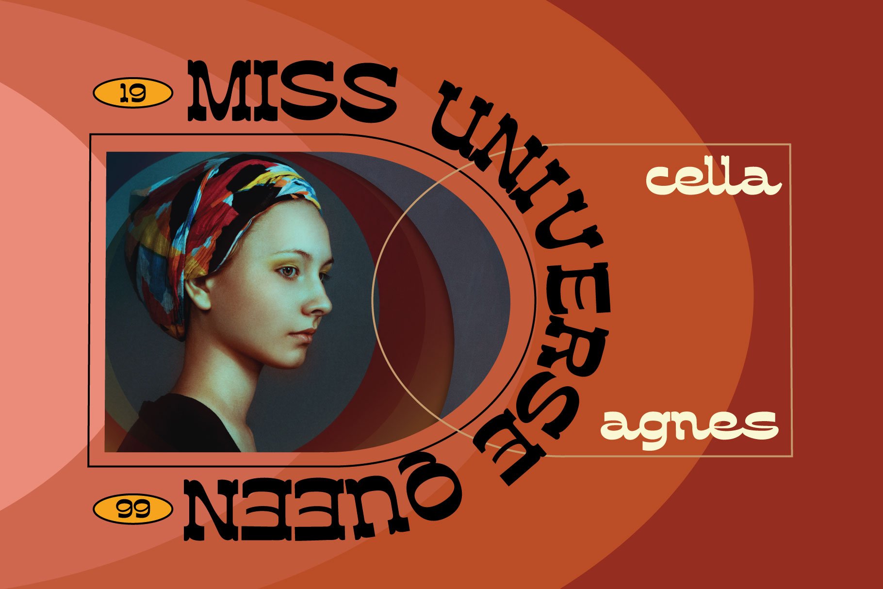 潮流复古酸性逆反差海报标题logo设计衬线英文字体素材