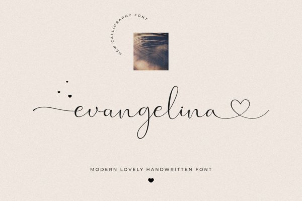 现代优雅品牌徽标Logo手写英文字体设计素材 Evangelina Font