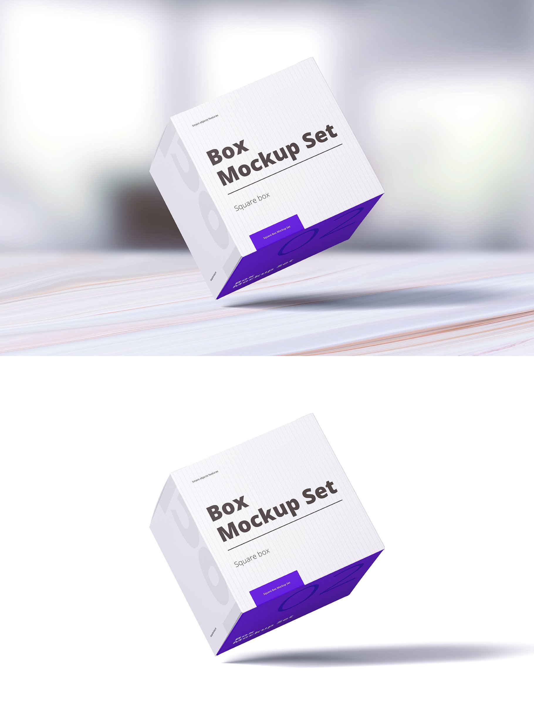 9款方形产品包装纸盒设计展示贴图样机合集squareboxmockupset02