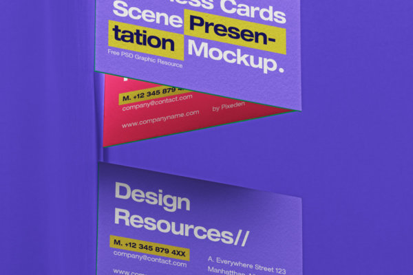 商务名片卡片设计展示PSD样机模板 Business Card Psd Scene Mockup Set