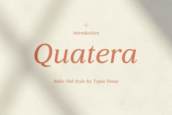 优雅杂志品牌徽标logo设计手写英文字体素材 Quatera Italic – Elegant Classy Serif Italic