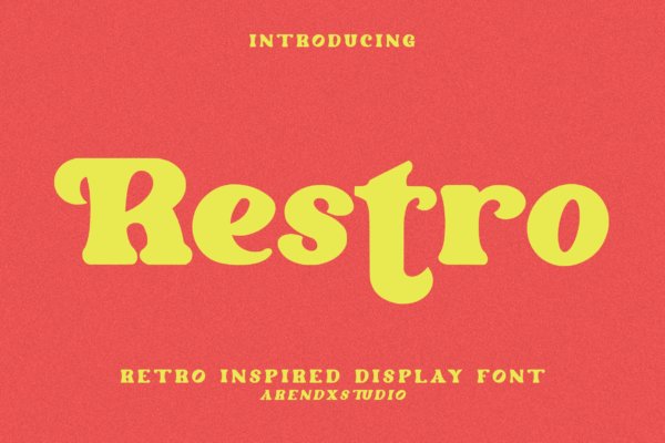 现代优雅海报标识徽章设计手写显示字体素材 Restro – Display Font