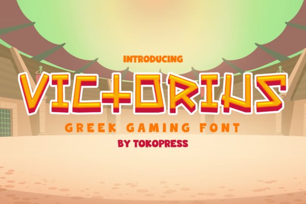 卡通游戏海报标题徽标logo装饰英文字体 Victorius – Gaming font