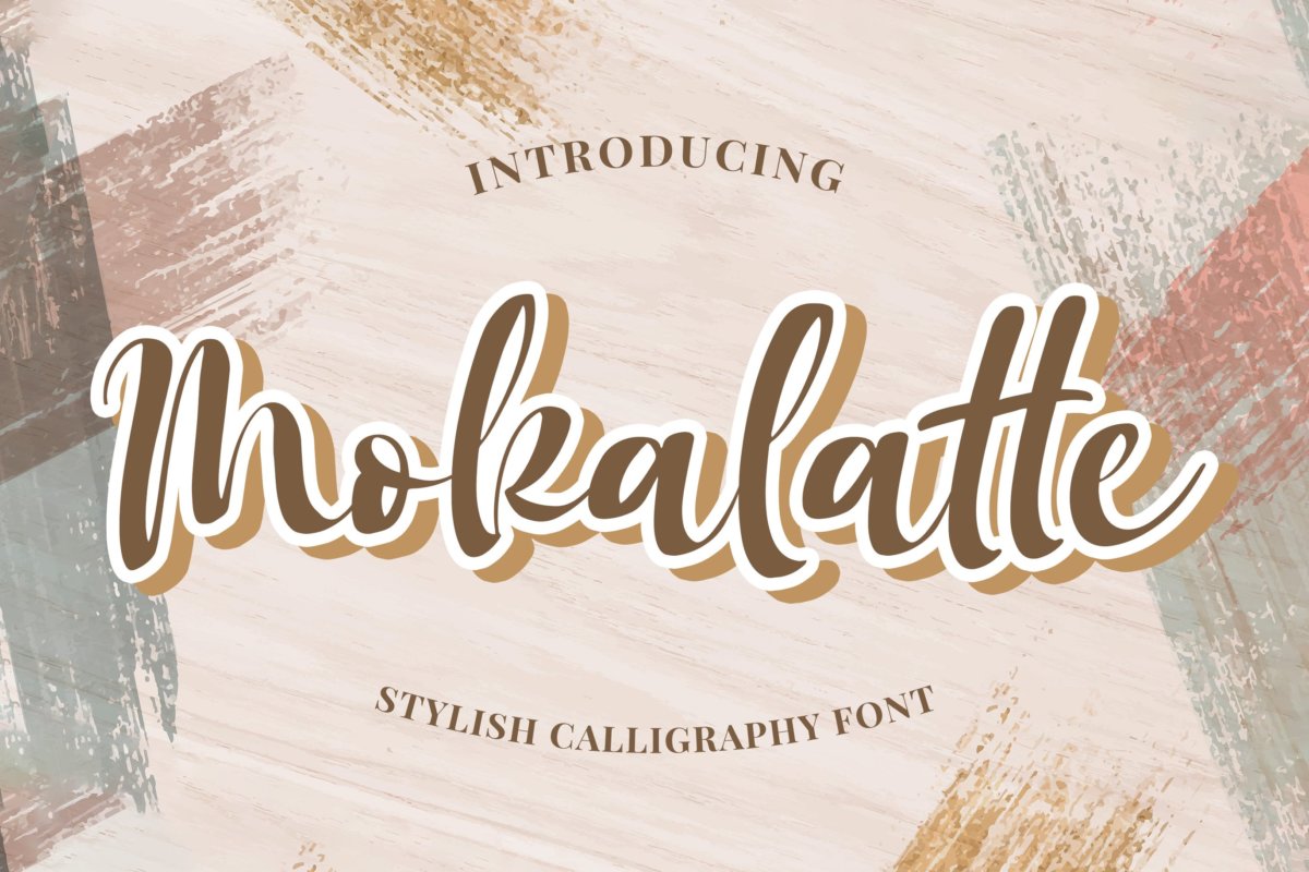 时尚杂志海报标题品牌logo设计手写英文字体 Mokalatte – Stylish Script插图