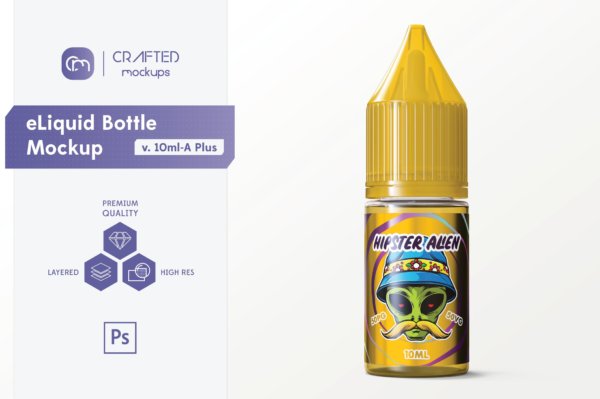 10毫升药物眼药水滴液瓶设计样机素材 eLiquid Bottle Mockup v. 10ml-A Plus