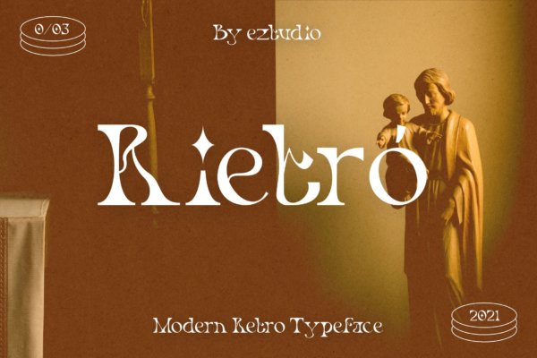 现代复古海报徽章品牌logo设计装饰性英文字体素材 Modern Retro Font – Rietro