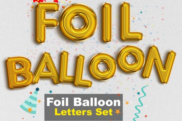 逼真3D立体金属气球字母数字PNG透明图片素材合集 Foil Balloon Letters Set