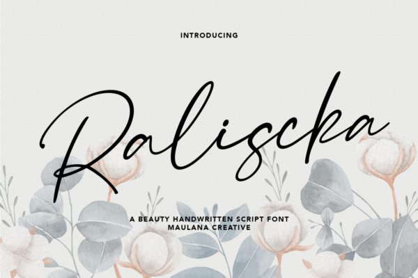 现代优雅品牌社交媒体徽标logo设计手写英文字体素材 Raliscka Handwritten Script Font