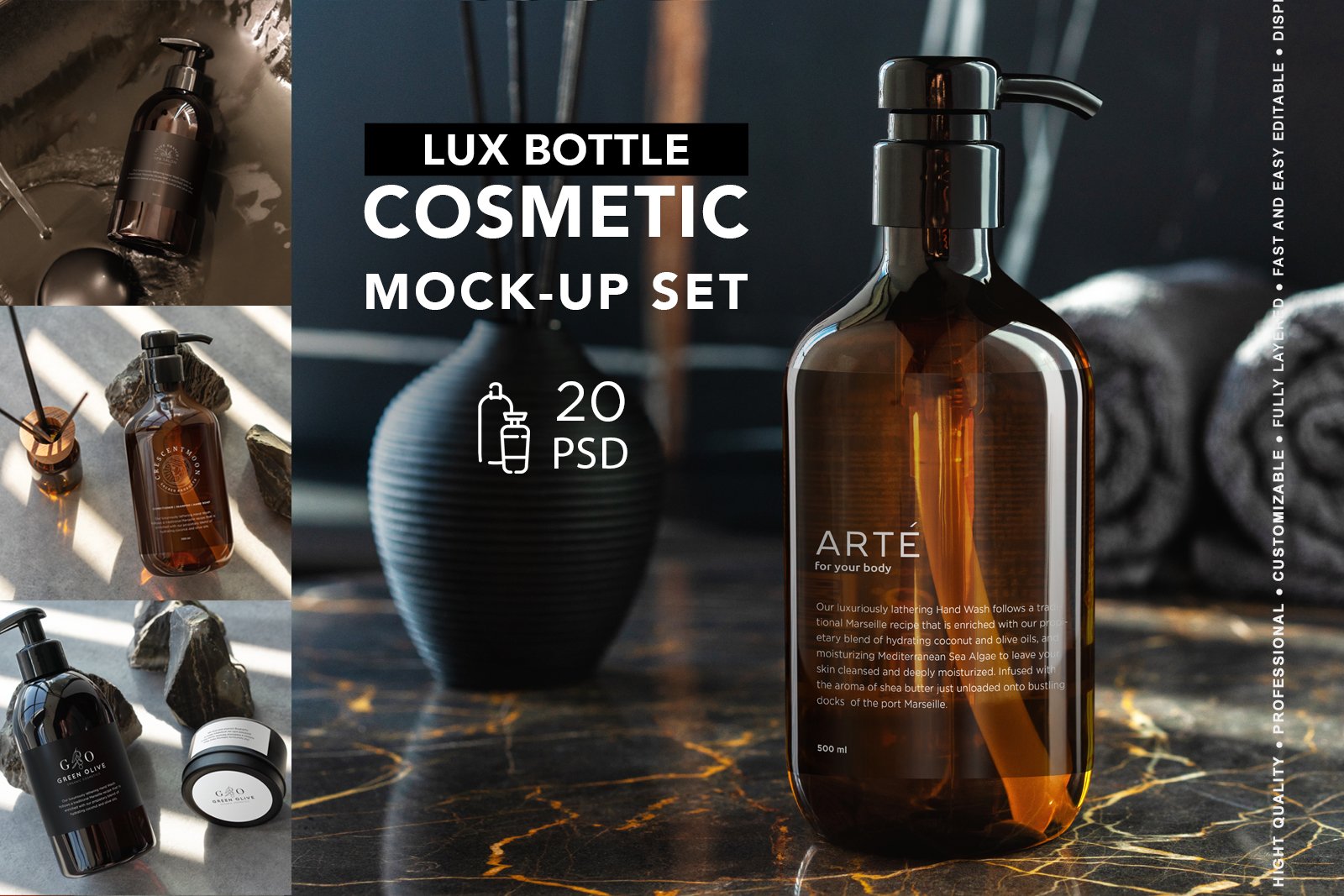 20款化妆品洗发水沐浴露包装设计展示Ps贴图样机素材 Cosmetic Bottles Mockup Set插图 20款化妆品洗发水沐浴露包装设计展示Ps贴图样机素材 Cosmetic Bottles Mockup Set插图