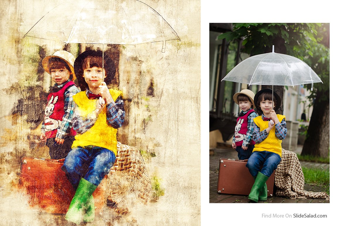 复古做旧混合效果照片处理特效PS动作模板 Mixed Art 2 Photoshop Action插图9